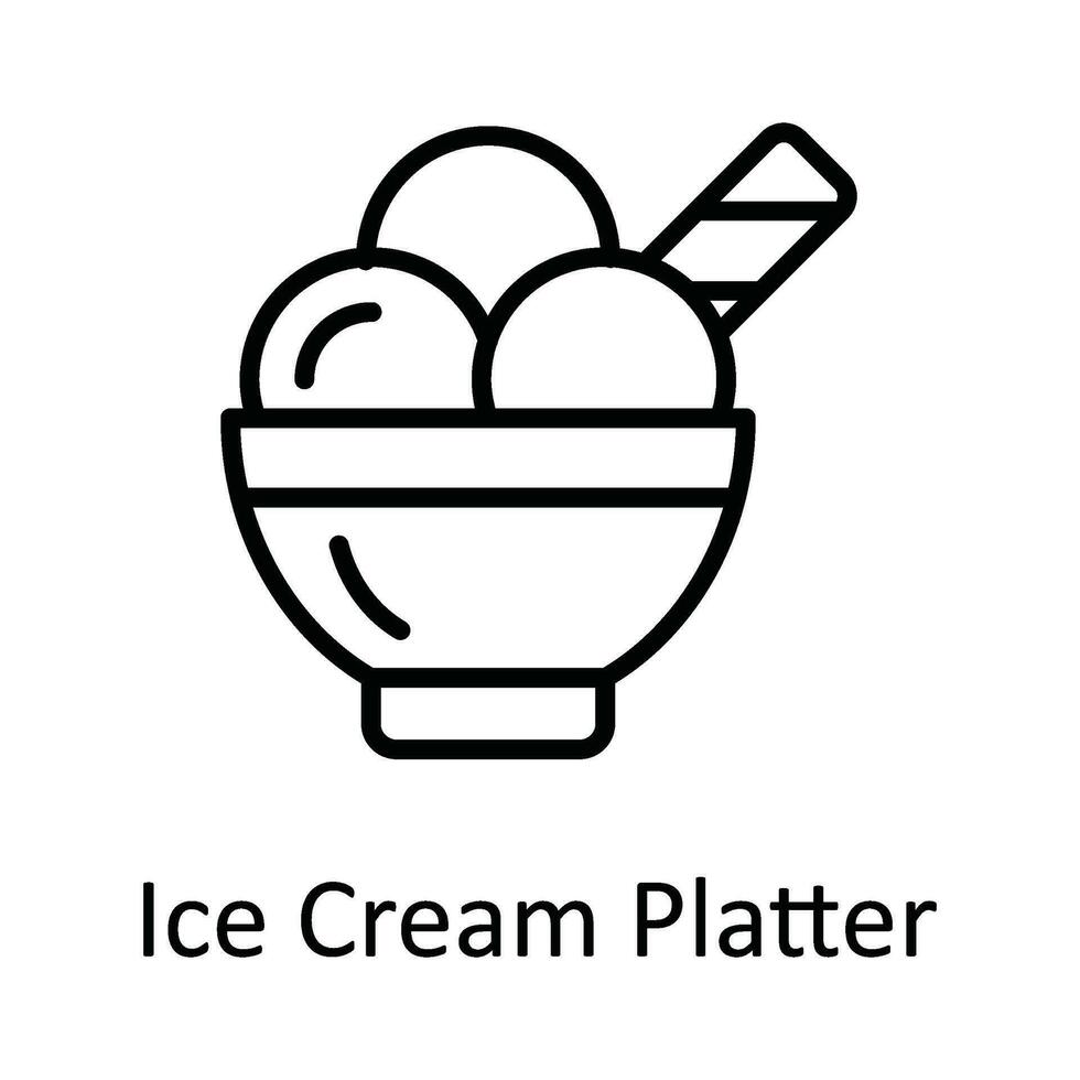 is grädde tallrik vektor översikt ikon design illustration. mat och drycker symbol på vit bakgrund eps 10 fil