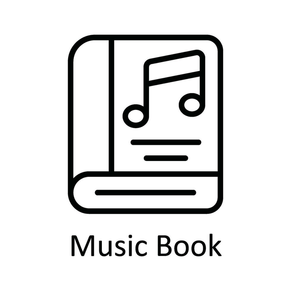 Musik- Buch Vektor Gliederung Symbol Design Illustration. Multimedia Symbol auf Weiß Hintergrund eps 10 Datei