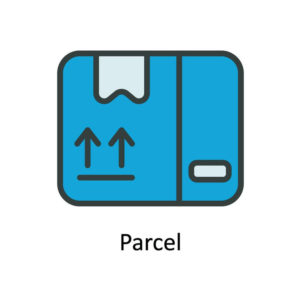 Paket Vektor füllen Gliederung Symbol Design Illustration. Versand und Lieferung Symbol auf Weiß Hintergrund eps 10 Datei