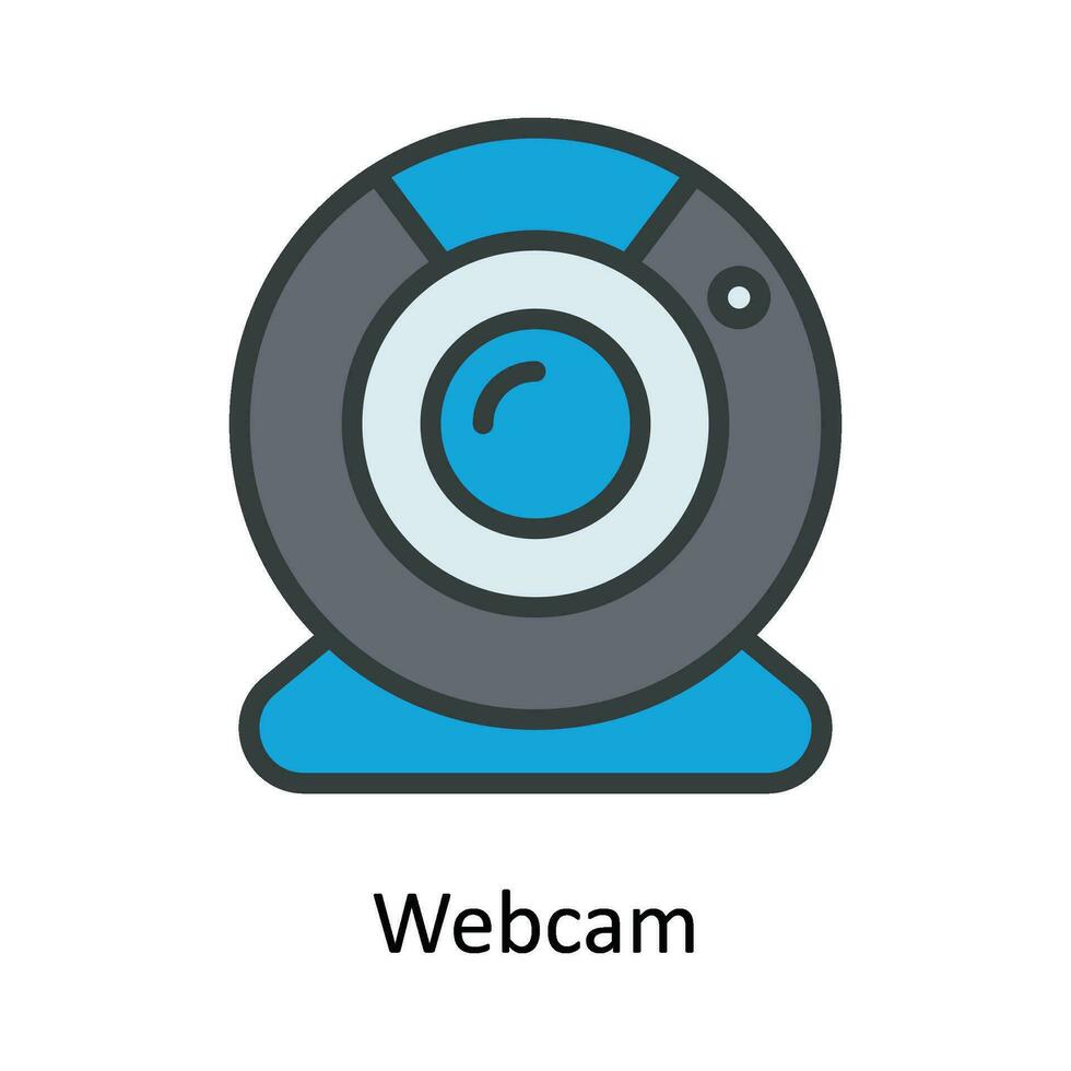 webbkamera vektor fylla översikt ikon design illustration. multimedia symbol på vit bakgrund eps 10 fil