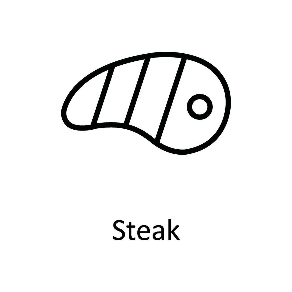 Steak Vektor Gliederung Symbol Design Illustration. Essen und Getränke Symbol auf Weiß Hintergrund eps 10 Datei
