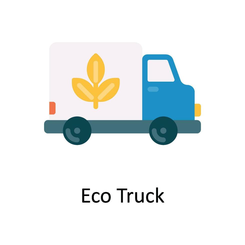 eco lastbil vektor platt ikon design illustration. natur och ekologi symbol på vit bakgrund eps 10 fil