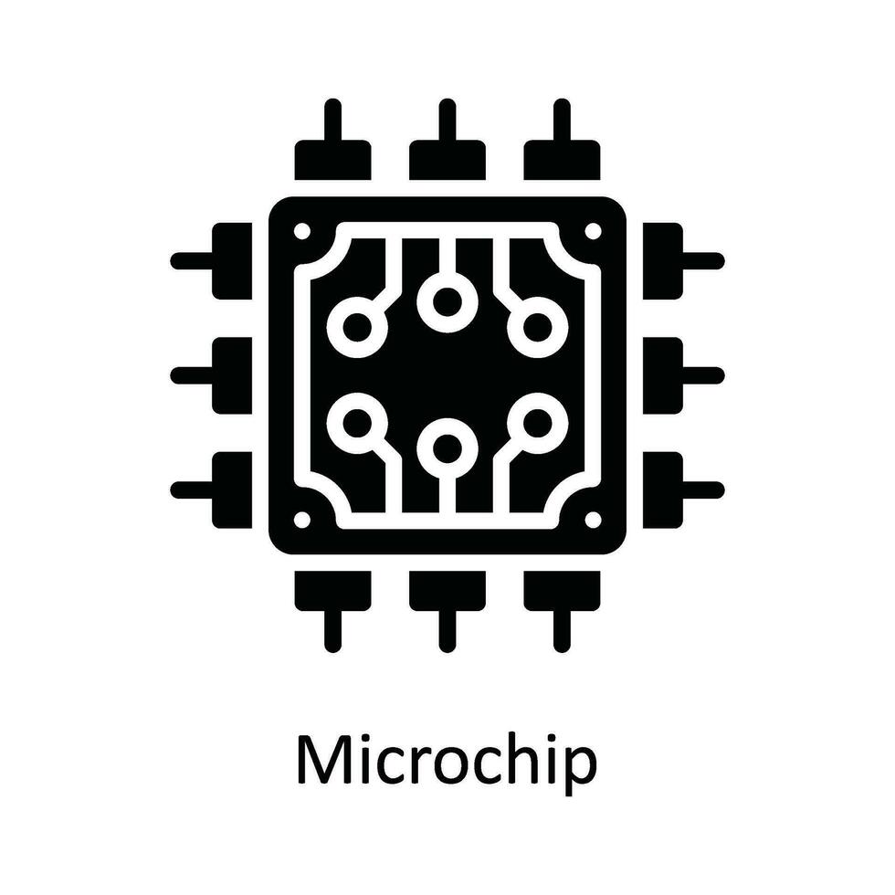 mikrochip vektor fast ikon design illustration. nätverk och kommunikation symbol på vit bakgrund eps 10 fil