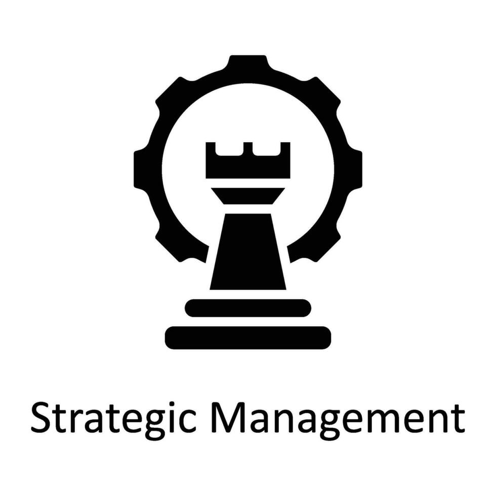 strategisk förvaltning vektor fast ikon design illustration. digital marknadsföring symbol på vit bakgrund eps 10 fil