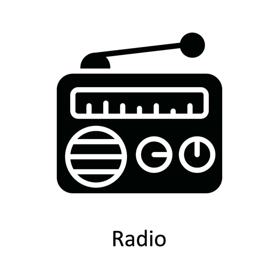 Radio Vektor solide Symbol Design Illustration. Netzwerk und Kommunikation Symbol auf Weiß Hintergrund eps 10 Datei