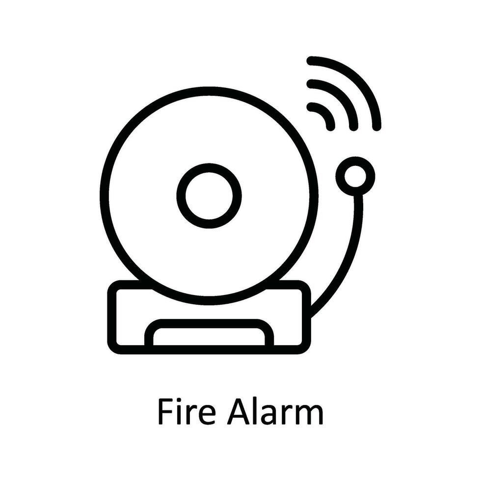 Feuer Alarm Vektor Gliederung Symbol Design Illustration. Cyber Sicherheit Symbol auf Weiß Hintergrund eps 10 Datei