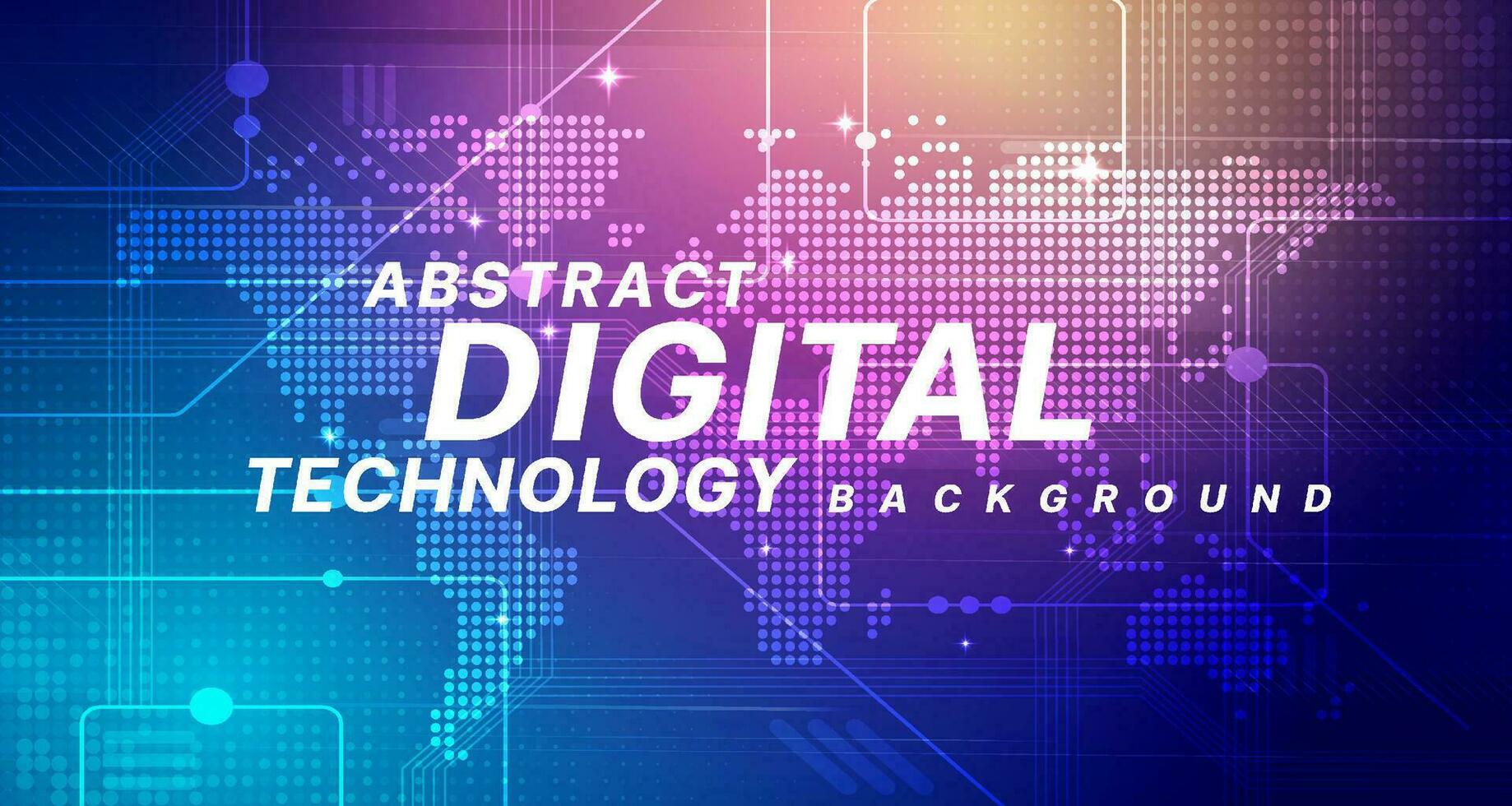 abstrakt digital Karta teknologi trogen krets blå rosa bakgrund, cyber vetenskap tech innovation kommunikation framtida, ai stor data, internet nätverk förbindelse, moln hi-tech illustration vektor