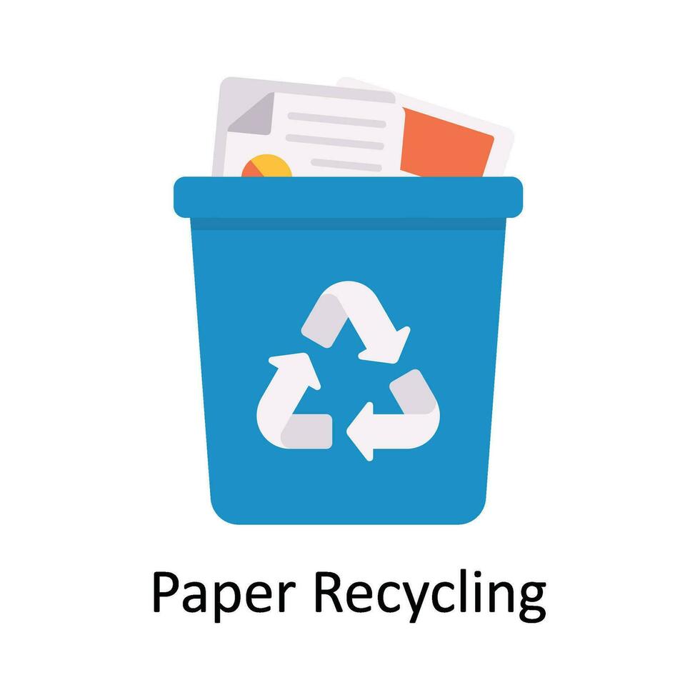 papper återvinning vektor platt ikon design illustration. natur och ekologi symbol på vit bakgrund eps 10 fil
