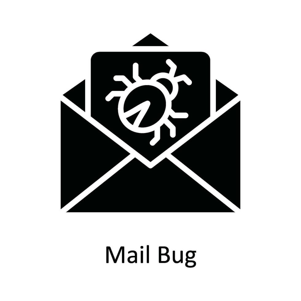 post insekt vektor fast ikon design illustration. cyber säkerhet symbol på vit bakgrund eps 10 fil