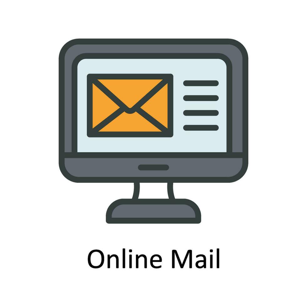 online Mail Vektor füllen Gliederung Symbol Design Illustration. Digital Marketing Symbol auf Weiß Hintergrund eps 10 Datei