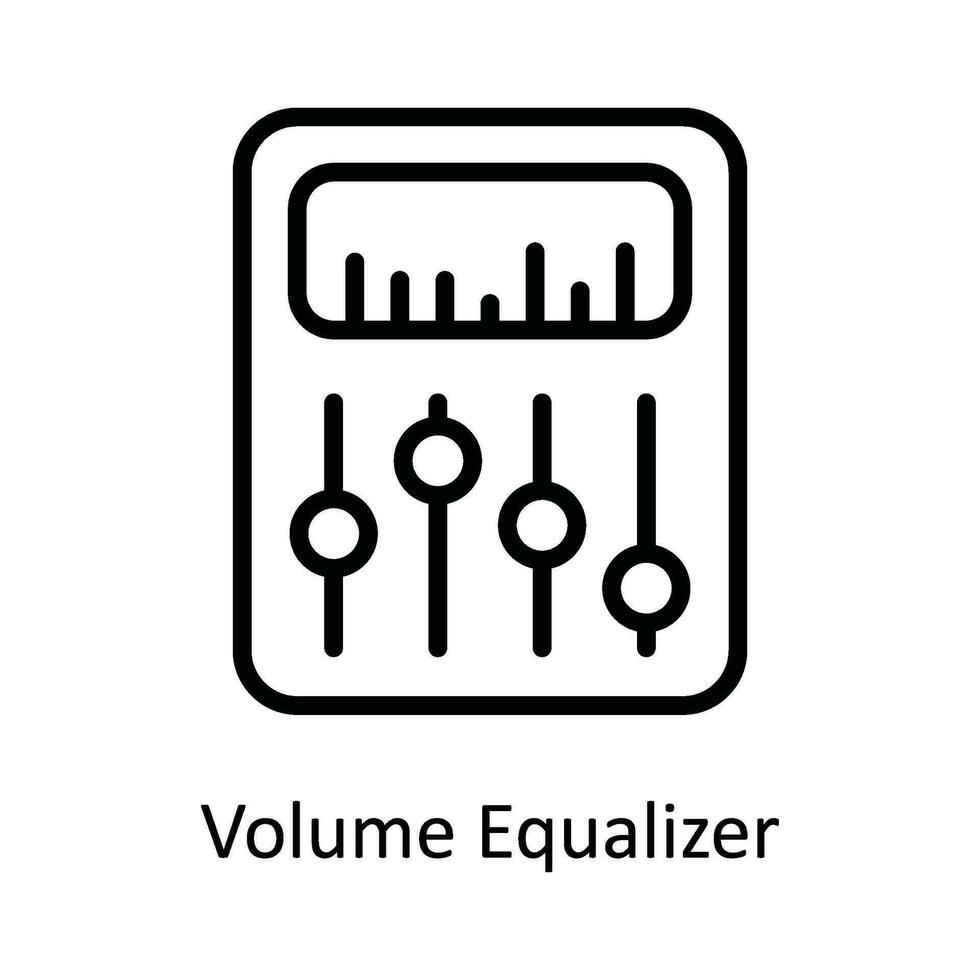 Volumen Equalizer Vektor Gliederung Symbol Design Illustration. Netzwerk und Kommunikation Symbol auf Weiß Hintergrund eps 10 Datei