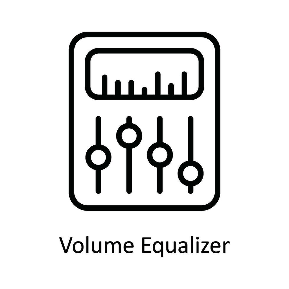 volym utjämnare vektor översikt ikon design illustration. nätverk och kommunikation symbol på vit bakgrund eps 10 fil