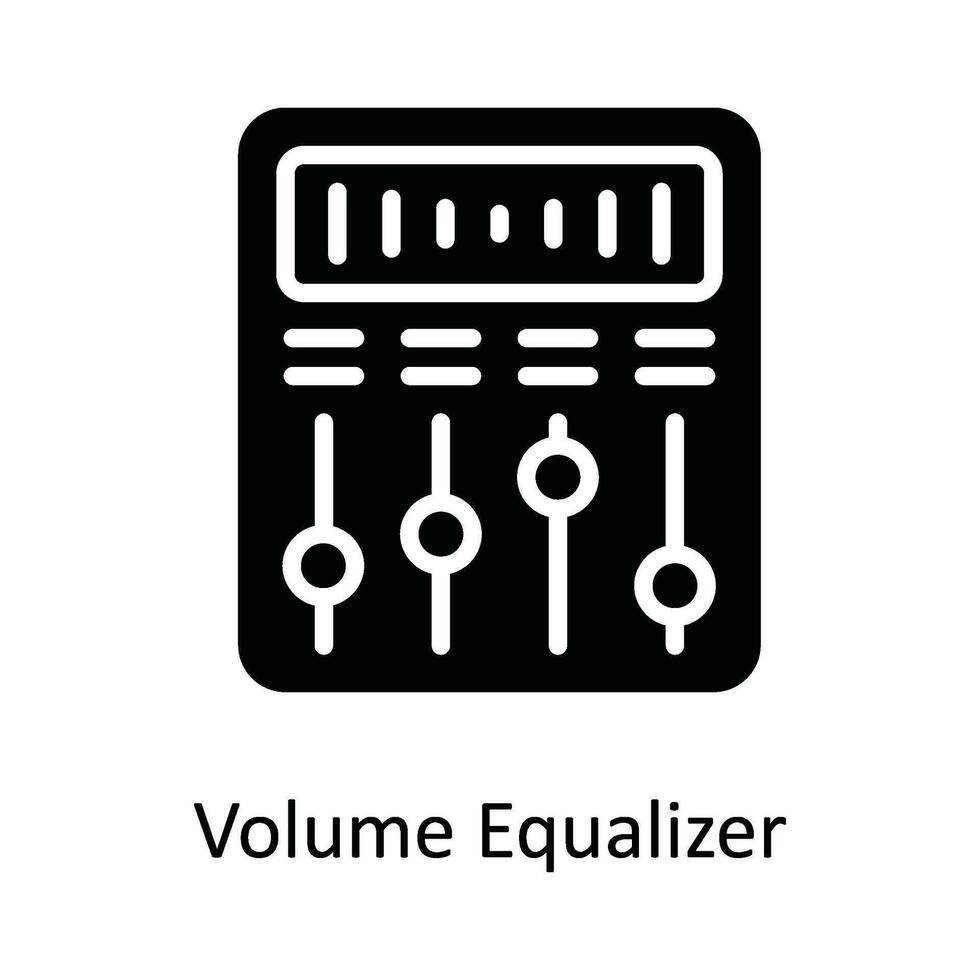 Volumen Equalizer Vektor solide Symbol Design Illustration. Multimedia Symbol auf Weiß Hintergrund eps 10 Datei