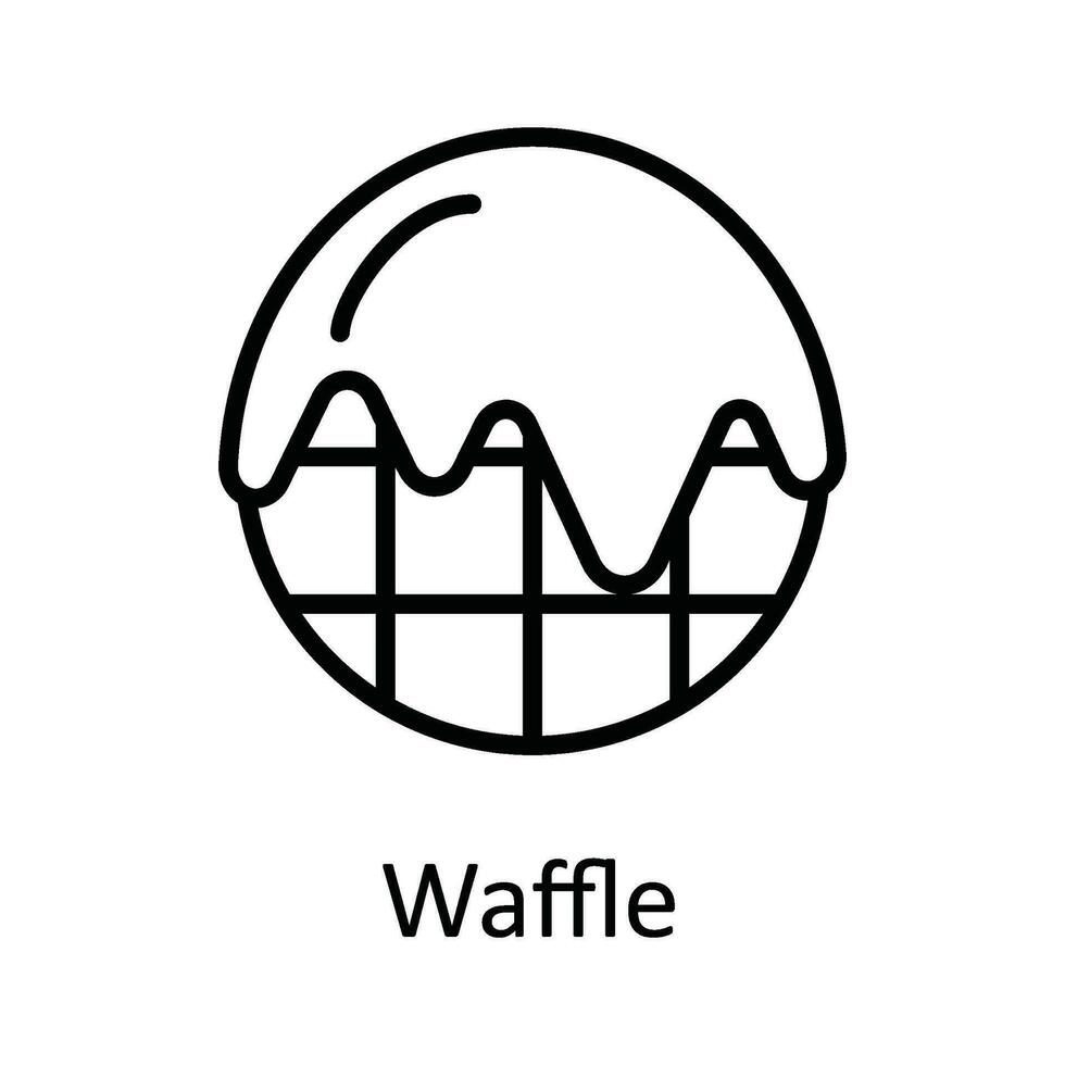 Waffel Vektor Gliederung Symbol Design Illustration. Essen und Getränke Symbol auf Weiß Hintergrund eps 10 Datei