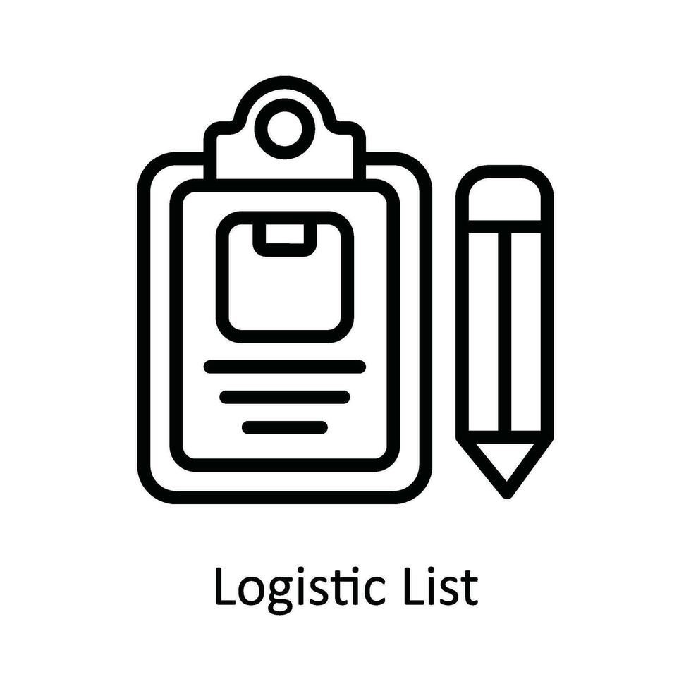 logistisch aufführen Vektor Gliederung Symbol Design Illustration. Versand und Lieferung Symbol auf Weiß Hintergrund eps 10 Datei