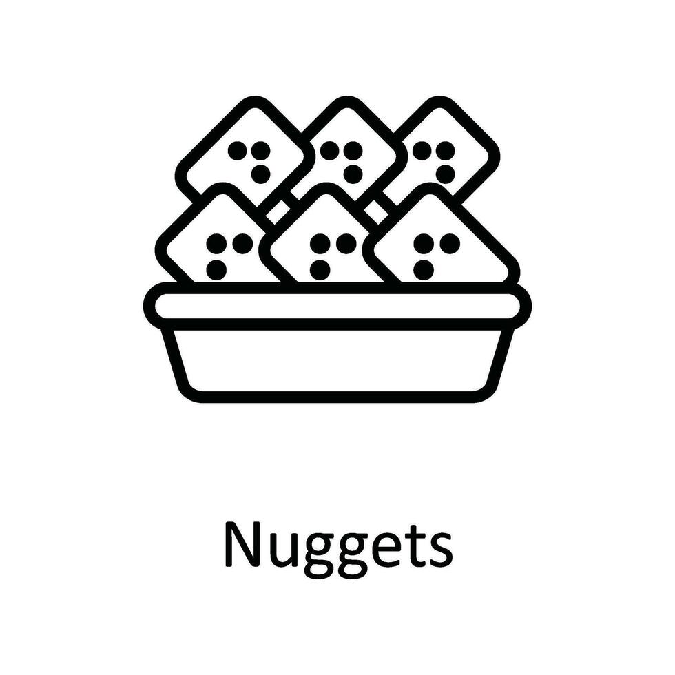 Nuggets Vektor Gliederung Symbol Design Illustration. Essen und Getränke Symbol auf Weiß Hintergrund eps 10 Datei