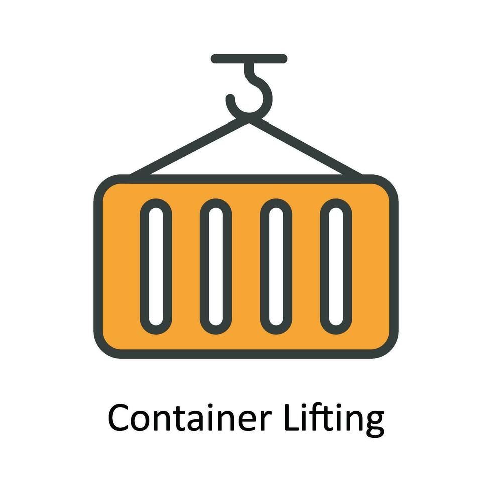 Container Heben Vektor füllen Gliederung Symbol Design Illustration. Versand und Lieferung Symbol auf Weiß Hintergrund eps 10 Datei