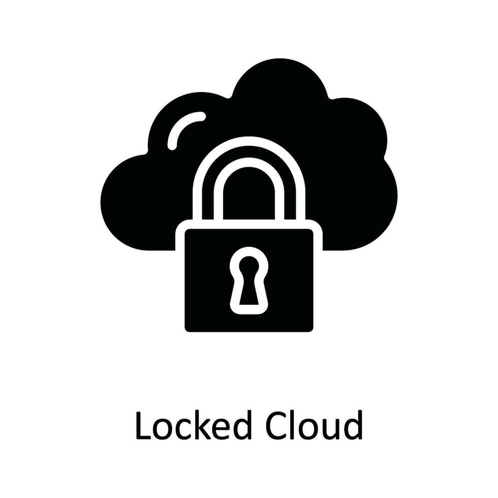 låst moln vektor fast ikon design illustration. cyber säkerhet symbol på vit bakgrund eps 10 fil