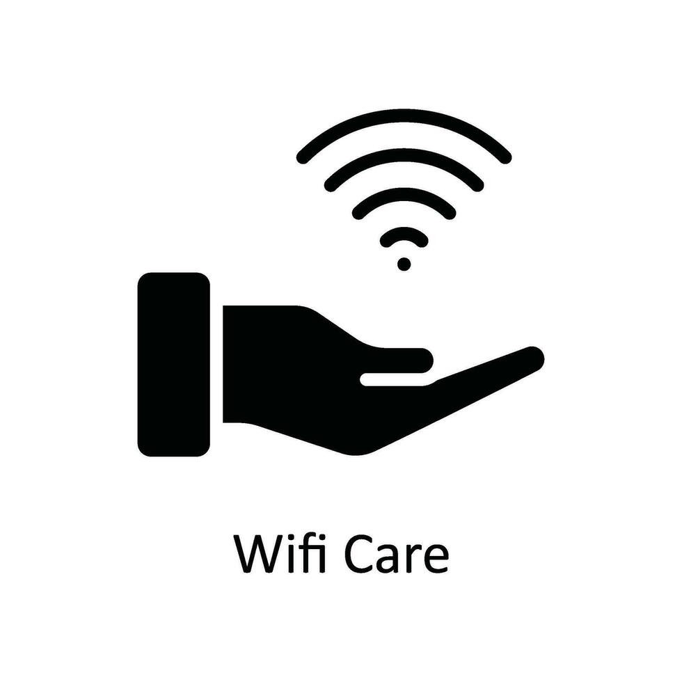 W-lan Pflege Vektor solide Symbol Design Illustration. Netzwerk und Kommunikation Symbol auf Weiß Hintergrund eps 10 Datei
