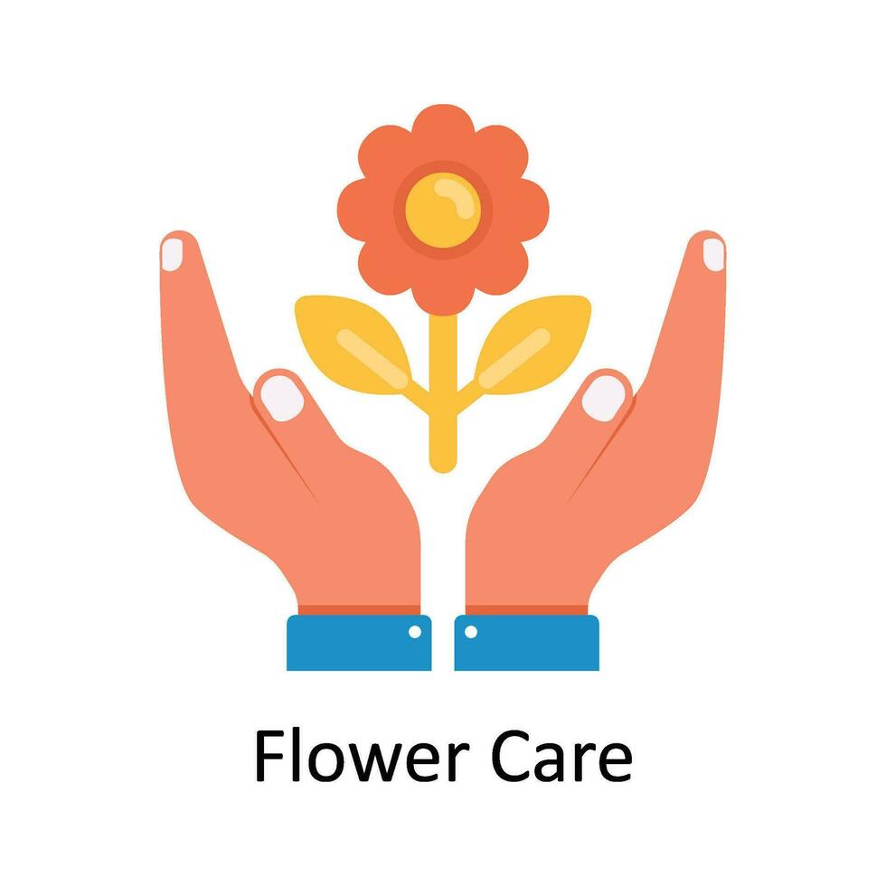 blomma vård vektor platt ikon design illustration. natur och ekologi symbol på vit bakgrund eps 10 fil