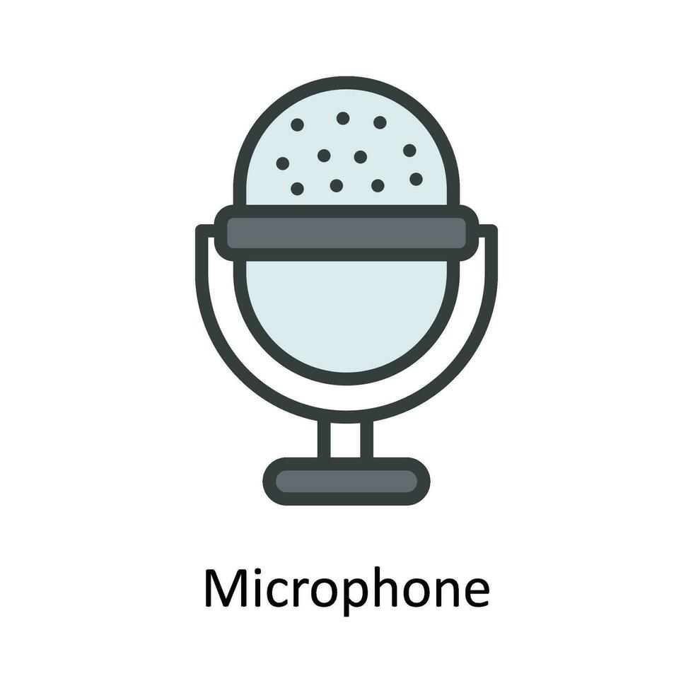 mikrofon vektor fylla översikt ikon design illustration. multimedia symbol på vit bakgrund eps 10 fil
