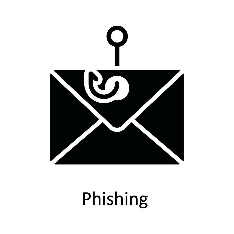 Phishing Vektor solide Symbol Design Illustration. Cyber Sicherheit Symbol auf Weiß Hintergrund eps 10 Datei