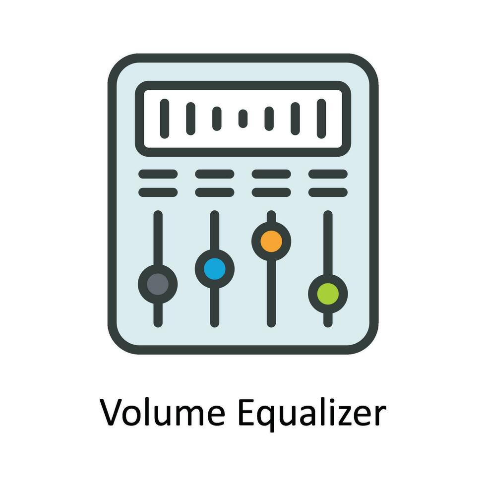 Volumen Equalizer Vektor füllen Gliederung Symbol Design Illustration. Multimedia Symbol auf Weiß Hintergrund eps 10 Datei