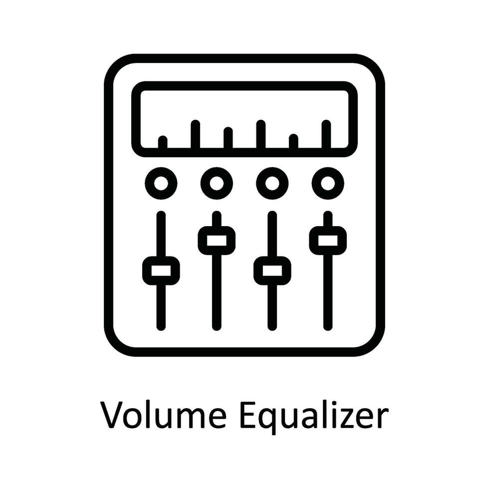 Volumen Equalizer Vektor Gliederung Symbol Design Illustration. Netzwerk und Kommunikation Symbol auf Weiß Hintergrund eps 10 Datei