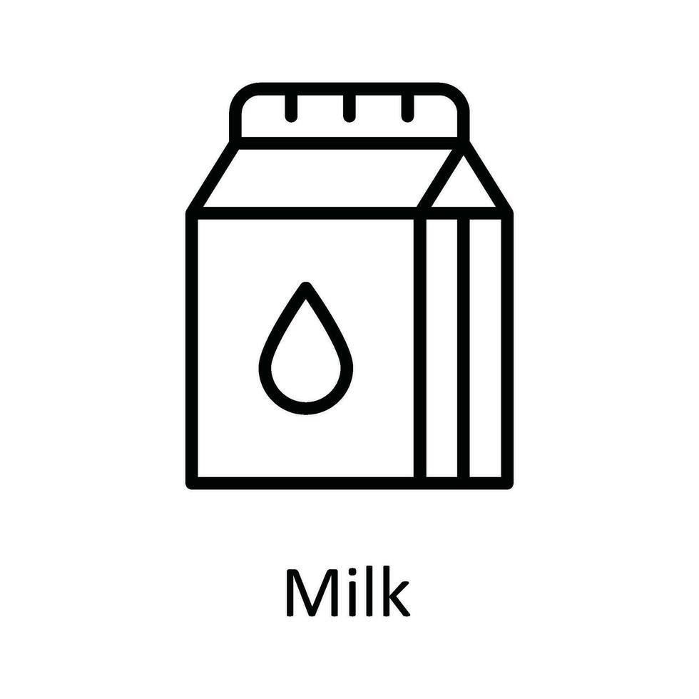 Milch Vektor Gliederung Symbol Design Illustration. Essen und Getränke Symbol auf Weiß Hintergrund eps 10 Datei