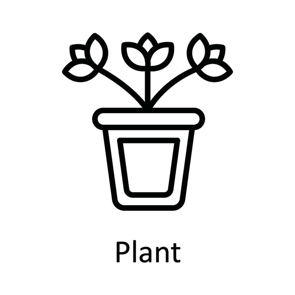 Pflanze Vektor Gliederung Symbol Design Illustration. Bildung Symbol auf Weiß Hintergrund eps 10 Datei
