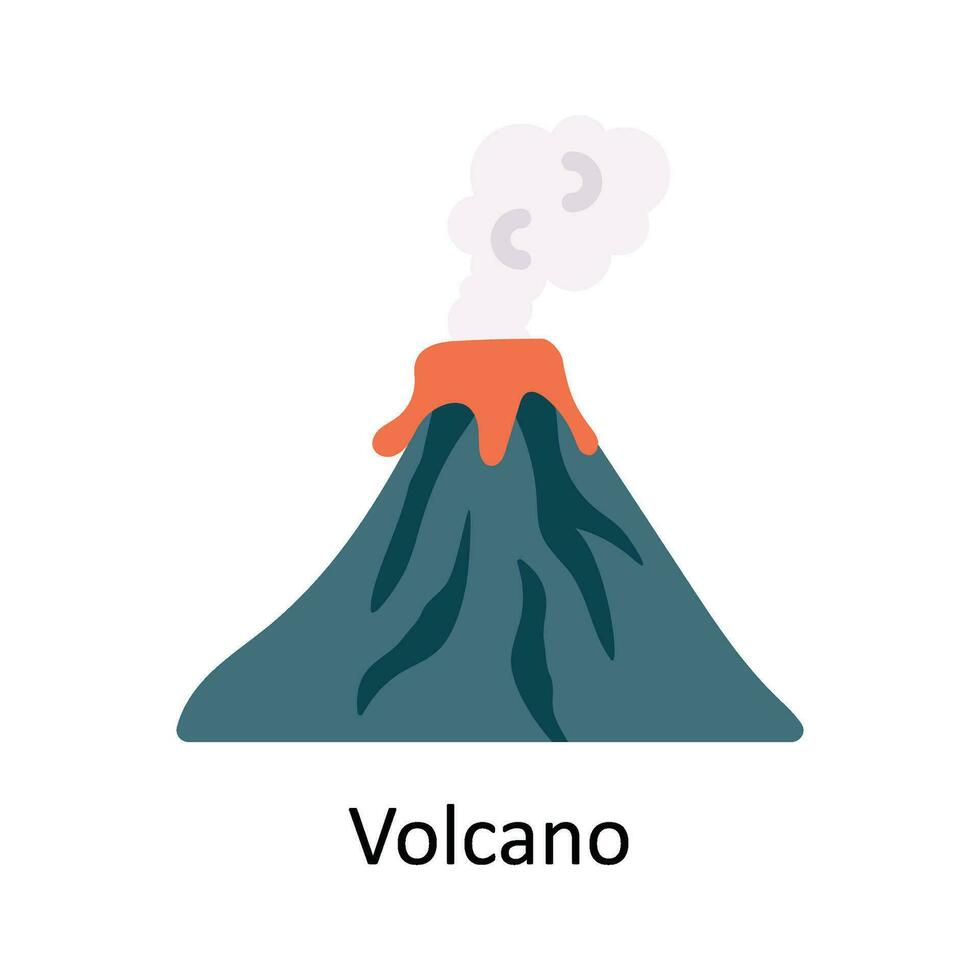 Vulkan Vektor eben Symbol Design Illustration. Natur und Ökologie Symbol auf Weiß Hintergrund eps 10 Datei