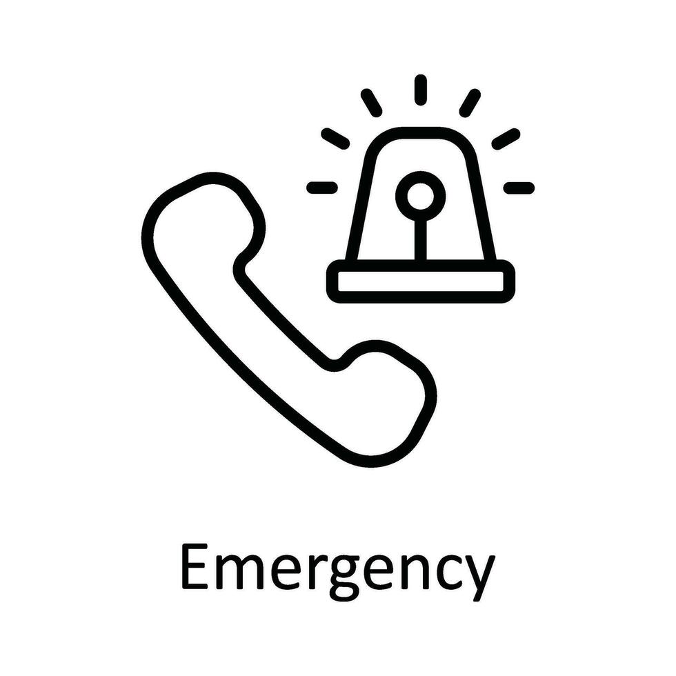 Notfall Vektor Gliederung Symbol Design Illustration. medizinisch und Gesundheit Symbol auf Weiß Hintergrund eps 10 Datei
