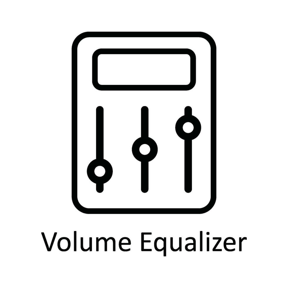 Volumen Equalizer Vektor Gliederung Symbol Design Illustration. Benutzer Schnittstelle Symbol auf Weiß Hintergrund eps 10 Datei