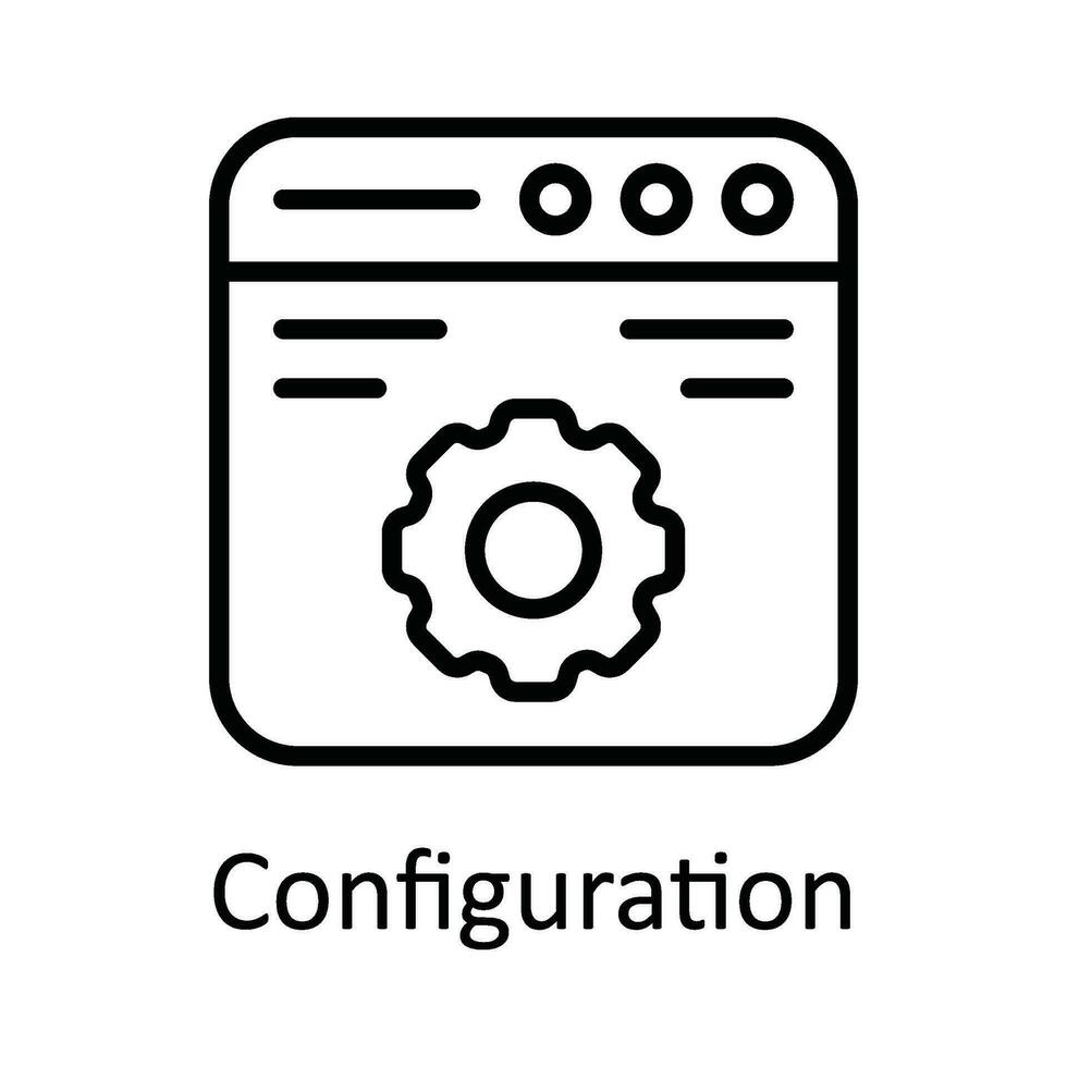 konfiguration vektor översikt ikon design illustration. uppkopplad strömning symbol på vit bakgrund eps 10 fil