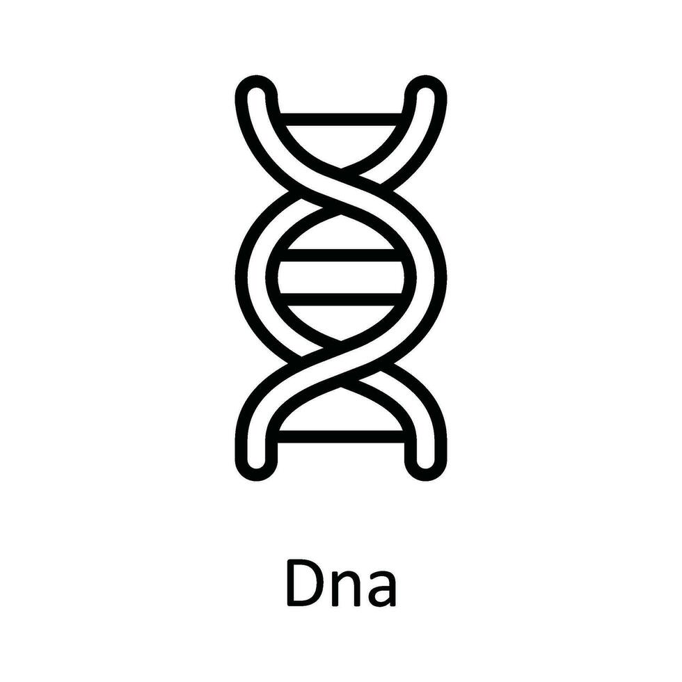 DNA Vektor Gliederung Symbol Design Illustration. medizinisch und Gesundheit Symbol auf Weiß Hintergrund eps 10 Datei