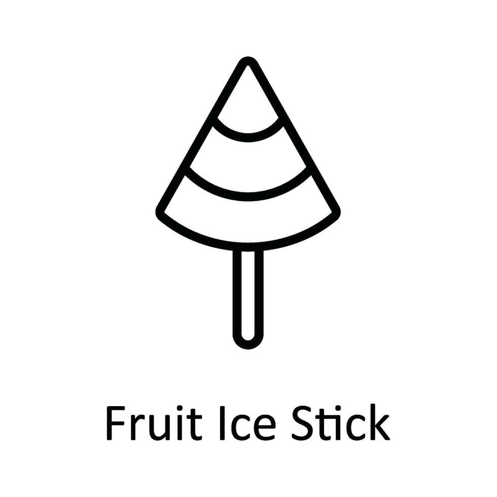 frukt is pinne vektor översikt ikon design illustration. mat och drycker symbol på vit bakgrund eps 10 fil