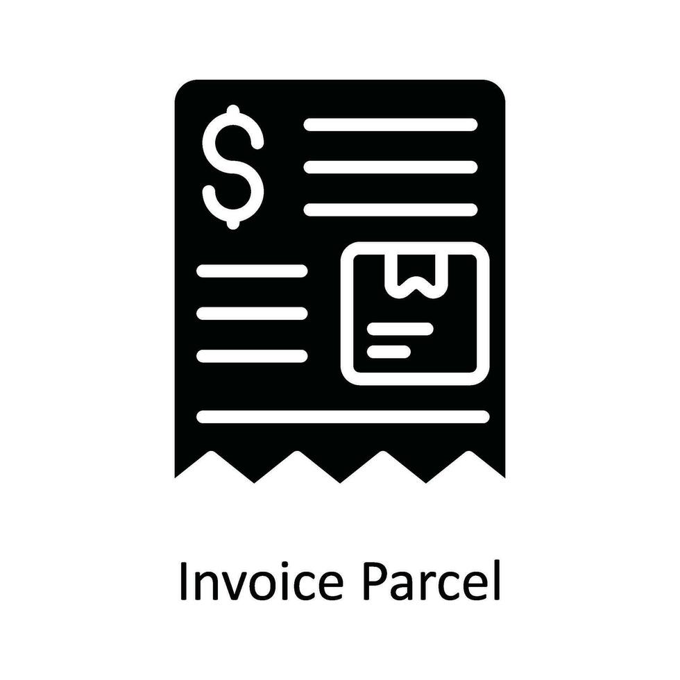Rechnung Paket Vektor solide Symbol Design Illustration. Versand und Lieferung Symbol auf Weiß Hintergrund eps 10 Datei
