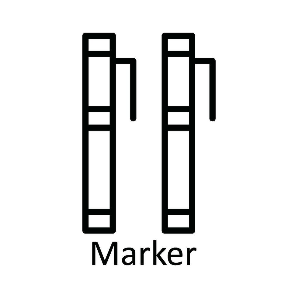 Marker Vektor Gliederung Symbol Design Illustration. Bildung Symbol auf Weiß Hintergrund eps 10 Datei