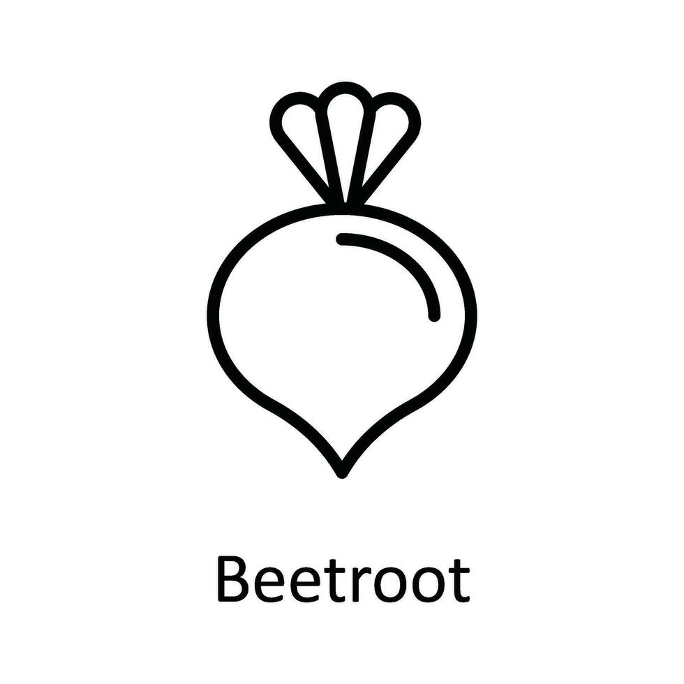 Rote Beete Vektor Gliederung Symbol Design Illustration. Essen und Getränke Symbol auf Weiß Hintergrund eps 10 Datei