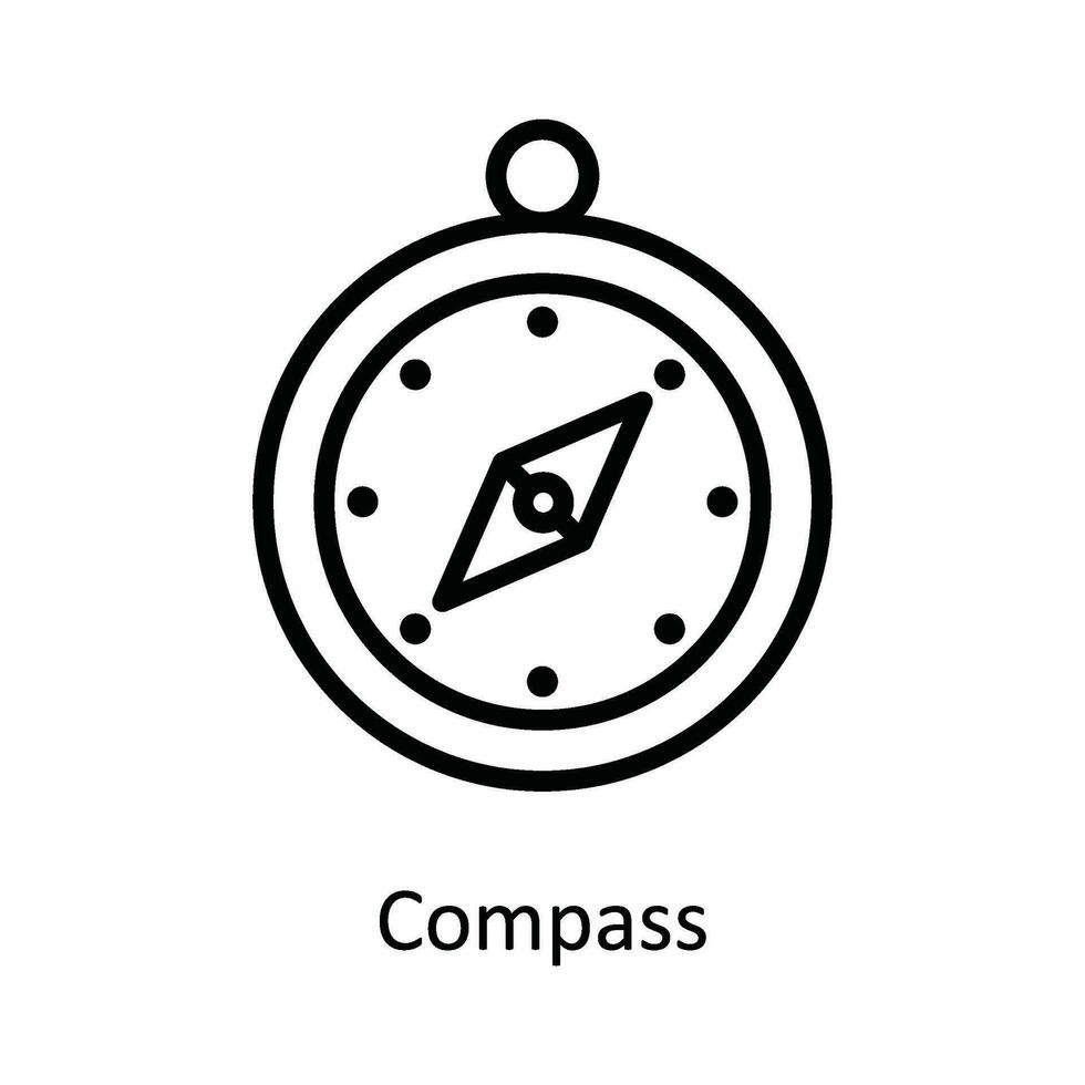 kompass vektor översikt ikon design illustration. frakt och leverans symbol på vit bakgrund eps 10 fil
