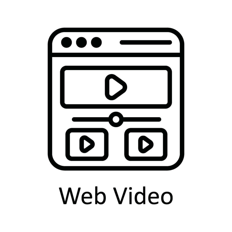Netz Video Vektor Gliederung Symbol Design Illustration. Multimedia Symbol auf Weiß Hintergrund eps 10 Datei
