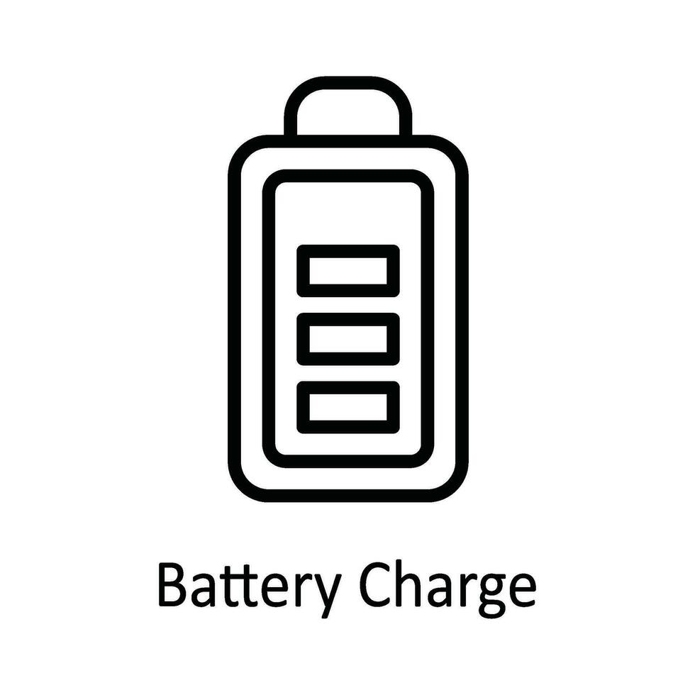batteri avgift vektor översikt ikon design illustration. användare gränssnitt symbol på vit bakgrund eps 10 fil