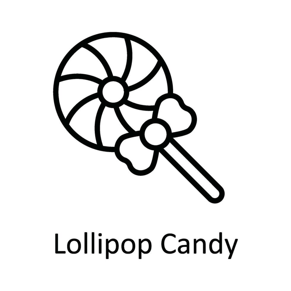 Lutscher Süßigkeiten Vektor Gliederung Symbol Design Illustration. Essen und Getränke Symbol auf Weiß Hintergrund eps 10 Datei