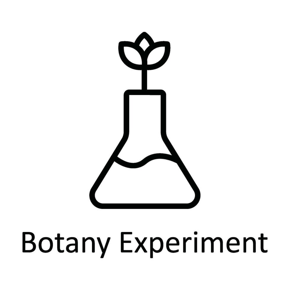 Botanik Experiment Vektor Gliederung Symbol Design Illustration. Bildung Symbol auf Weiß Hintergrund eps 10 Datei