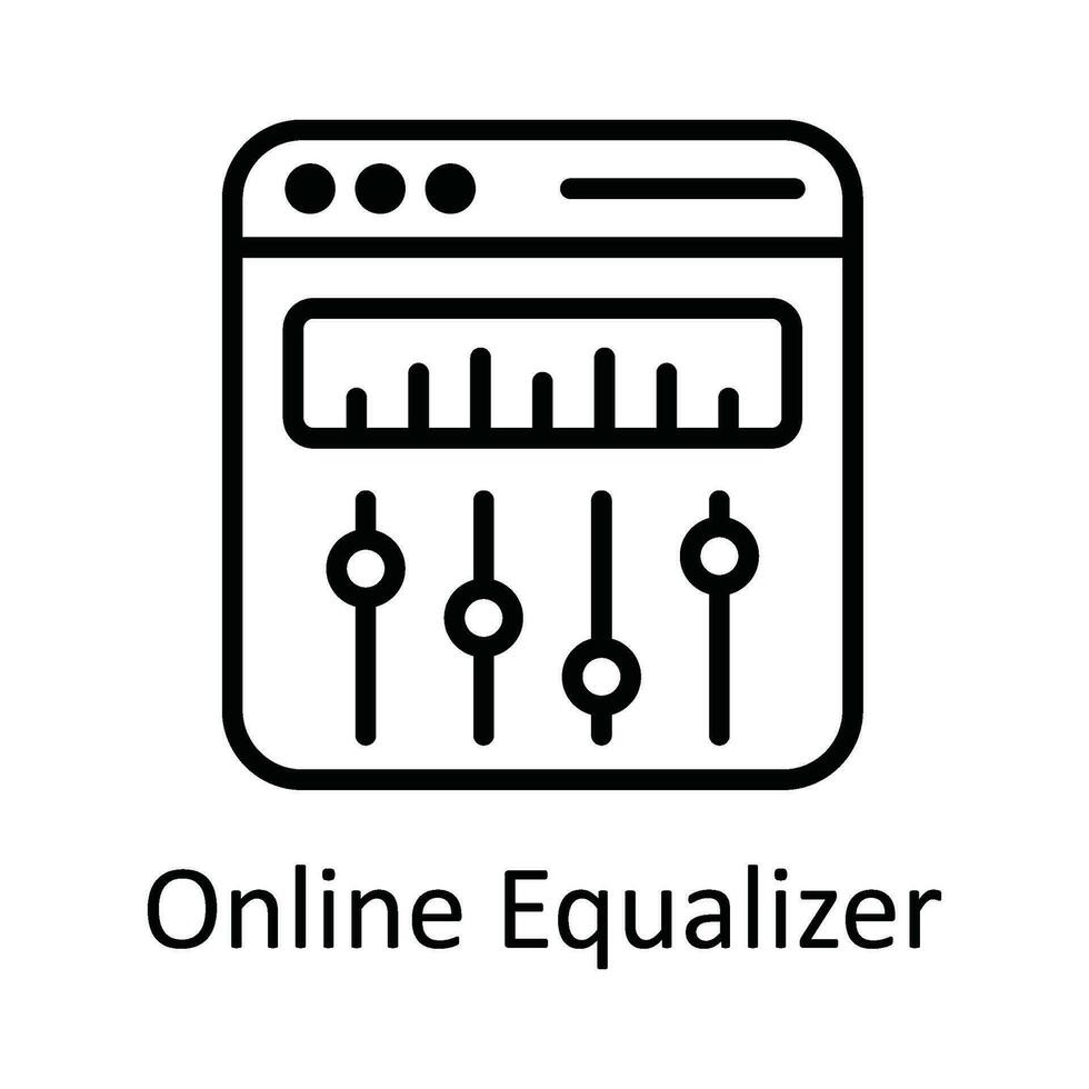 online Equalizer Vektor Gliederung Symbol Design Illustration. Multimedia Symbol auf Weiß Hintergrund eps 10 Datei