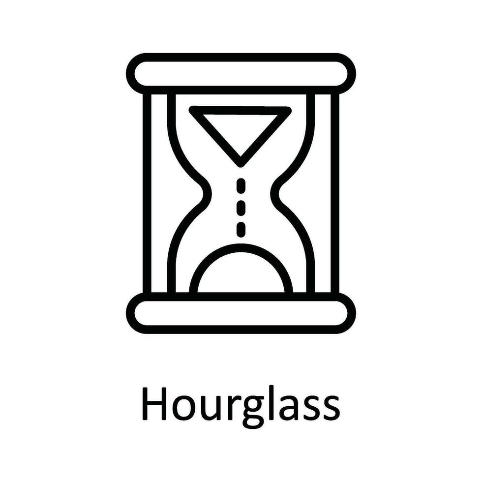 timglas vektor översikt ikon design illustration. utbildning symbol på vit bakgrund eps 10 fil