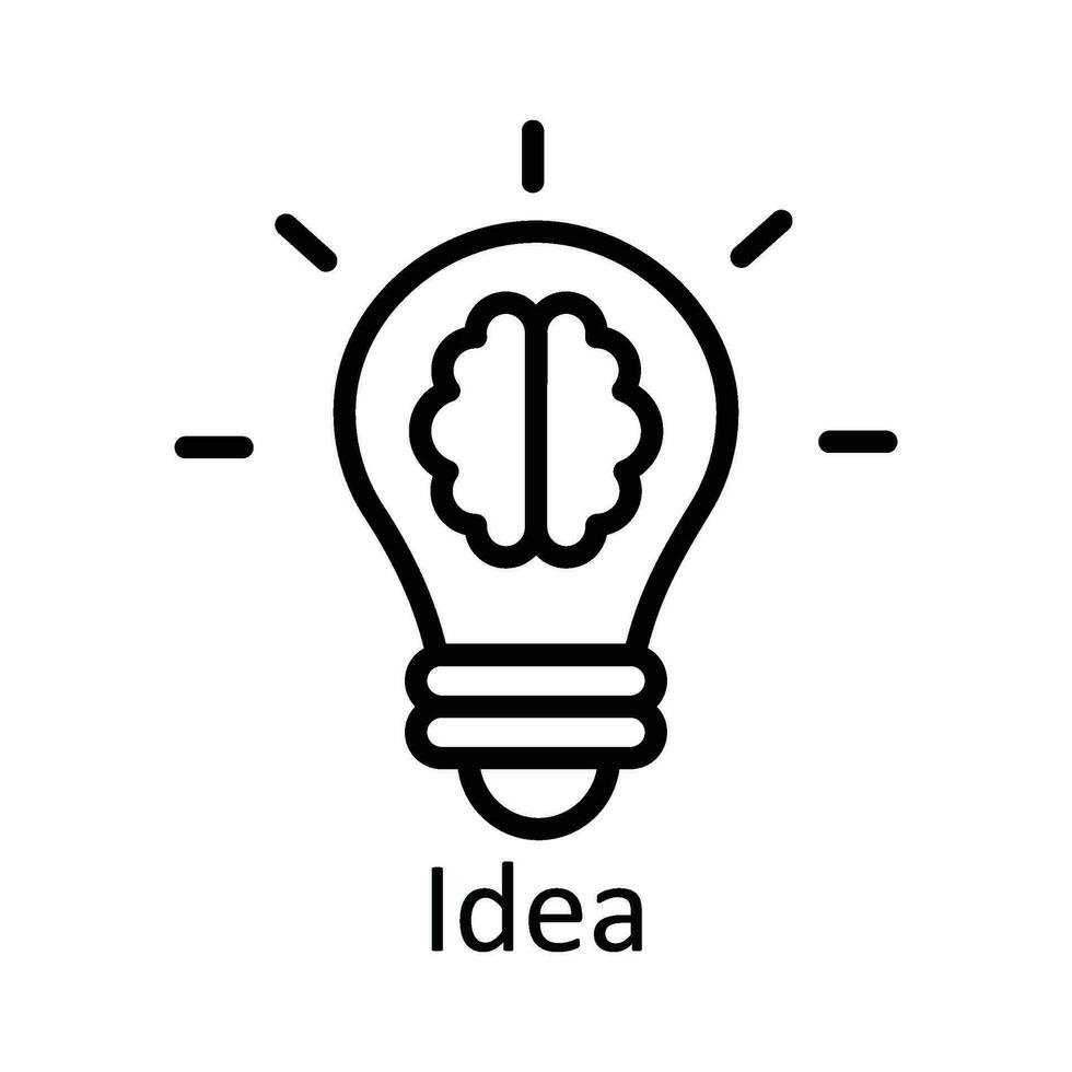 Idee Vektor Gliederung Symbol Design Illustration. Bildung Symbol auf Weiß Hintergrund eps 10 Datei