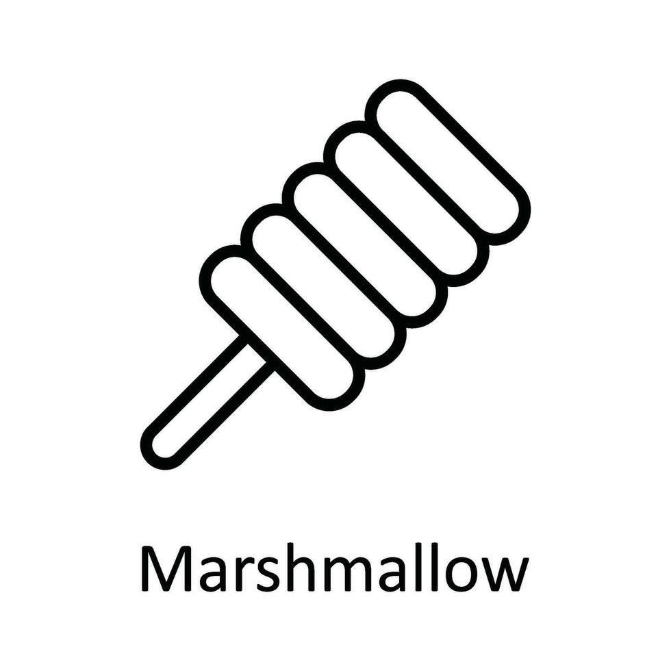 marshmallow vektor översikt ikon design illustration. mat och drycker symbol på vit bakgrund eps 10 fil