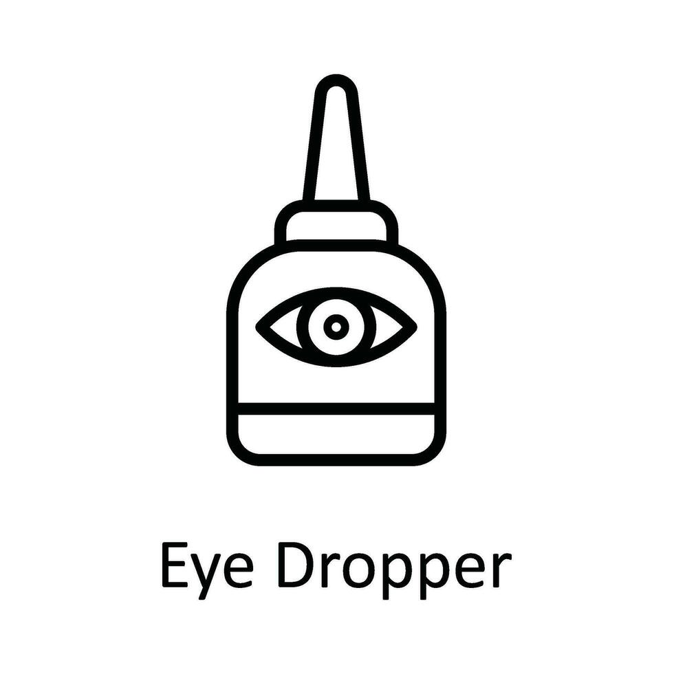 Auge Tropfer Vektor Gliederung Symbol Design Illustration. medizinisch und Gesundheit Symbol auf Weiß Hintergrund eps 10 Datei