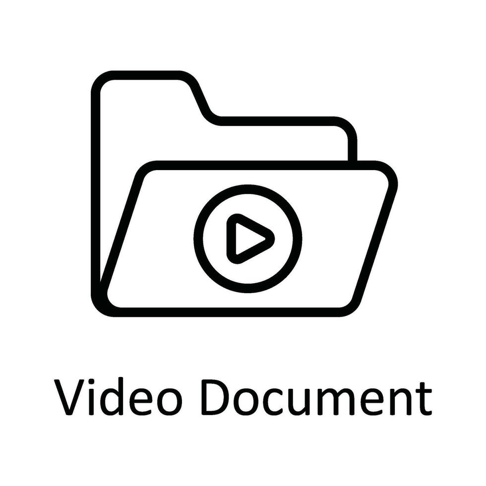 Video dokumentieren Vektor Gliederung Symbol Design Illustration. online Streaming Symbol auf Weiß Hintergrund eps 10 Datei